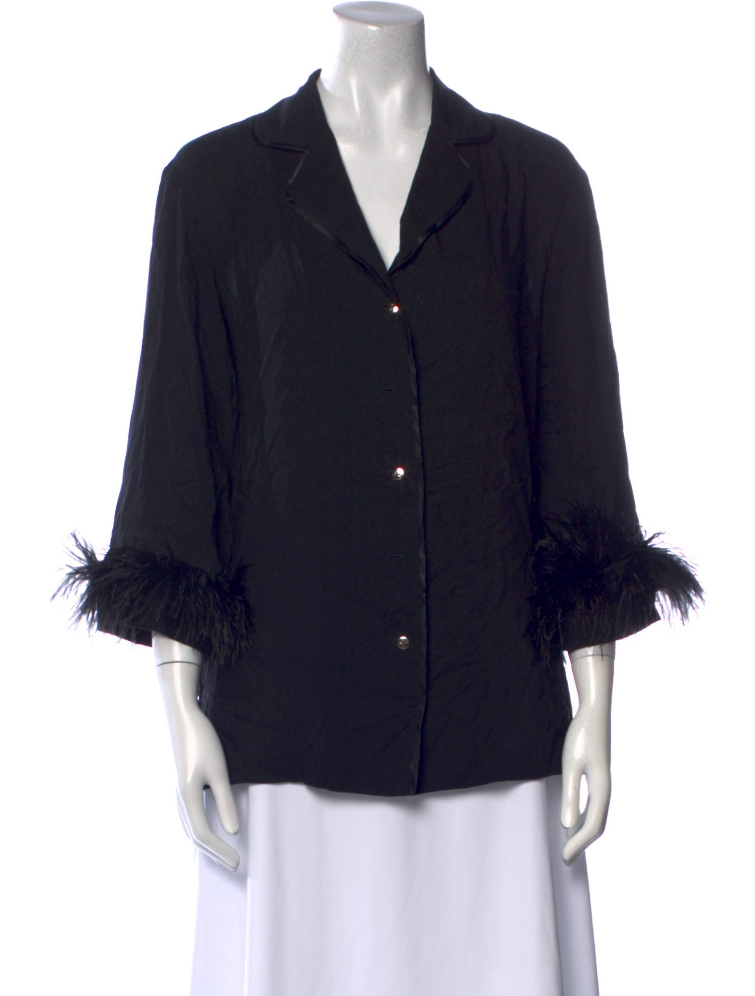 Sleeper Three-Quarter Sleeve Button-Up Top