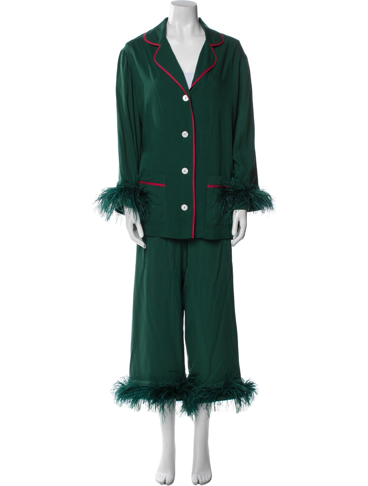 Sleeper Feather Trim Pajamas