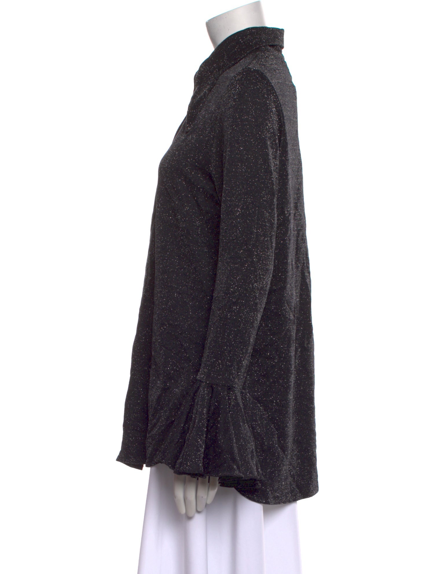 Sleeper Printed Long Sleeve Button-Up Top