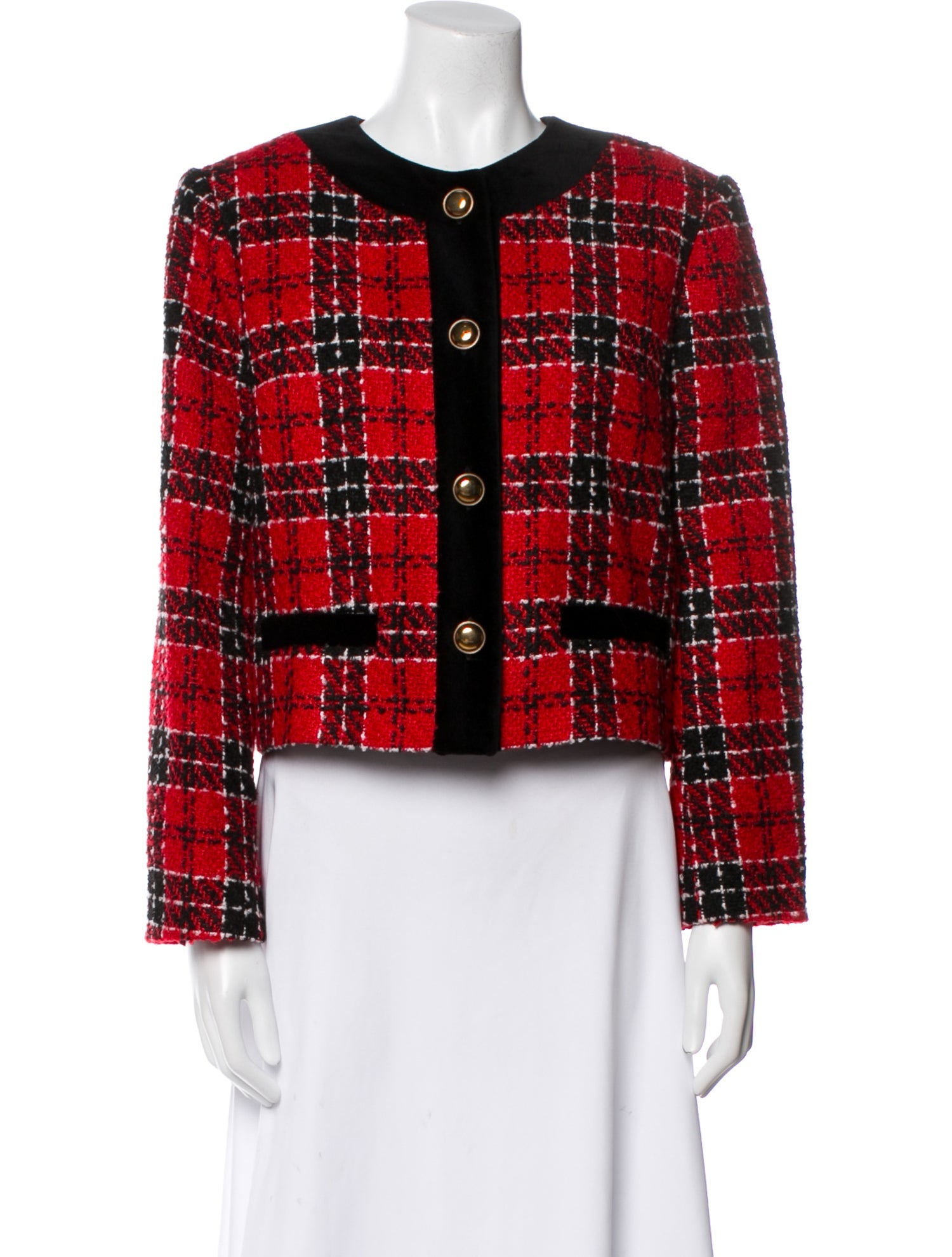 Sleeper Tweed Plaid Print Evening Jacket