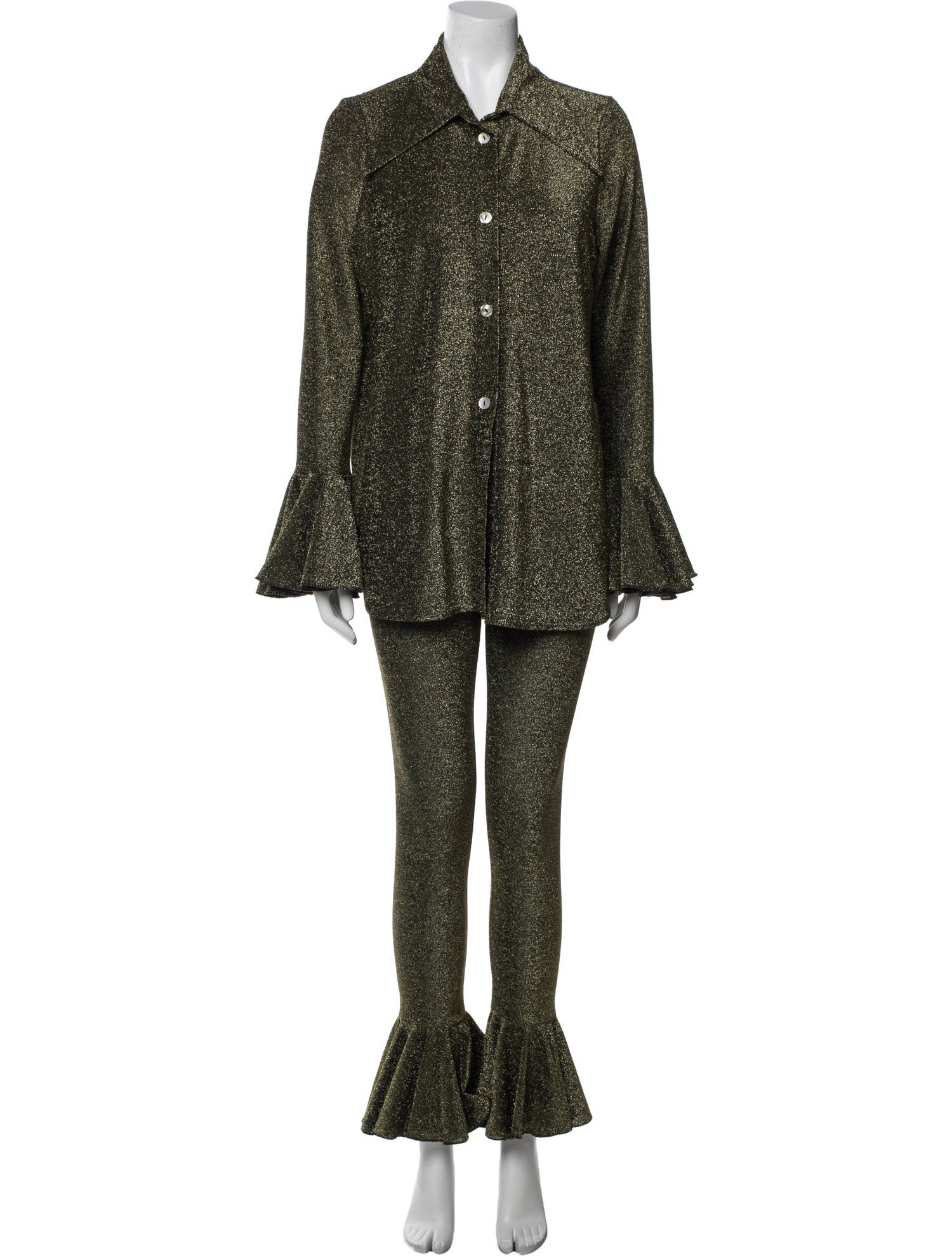 Sleeper Nylon Glitter Accents Pant Set