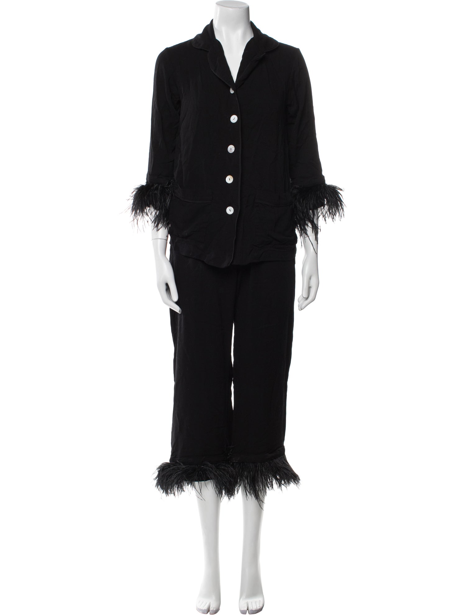 Sleeper Feather Trim Pajamas