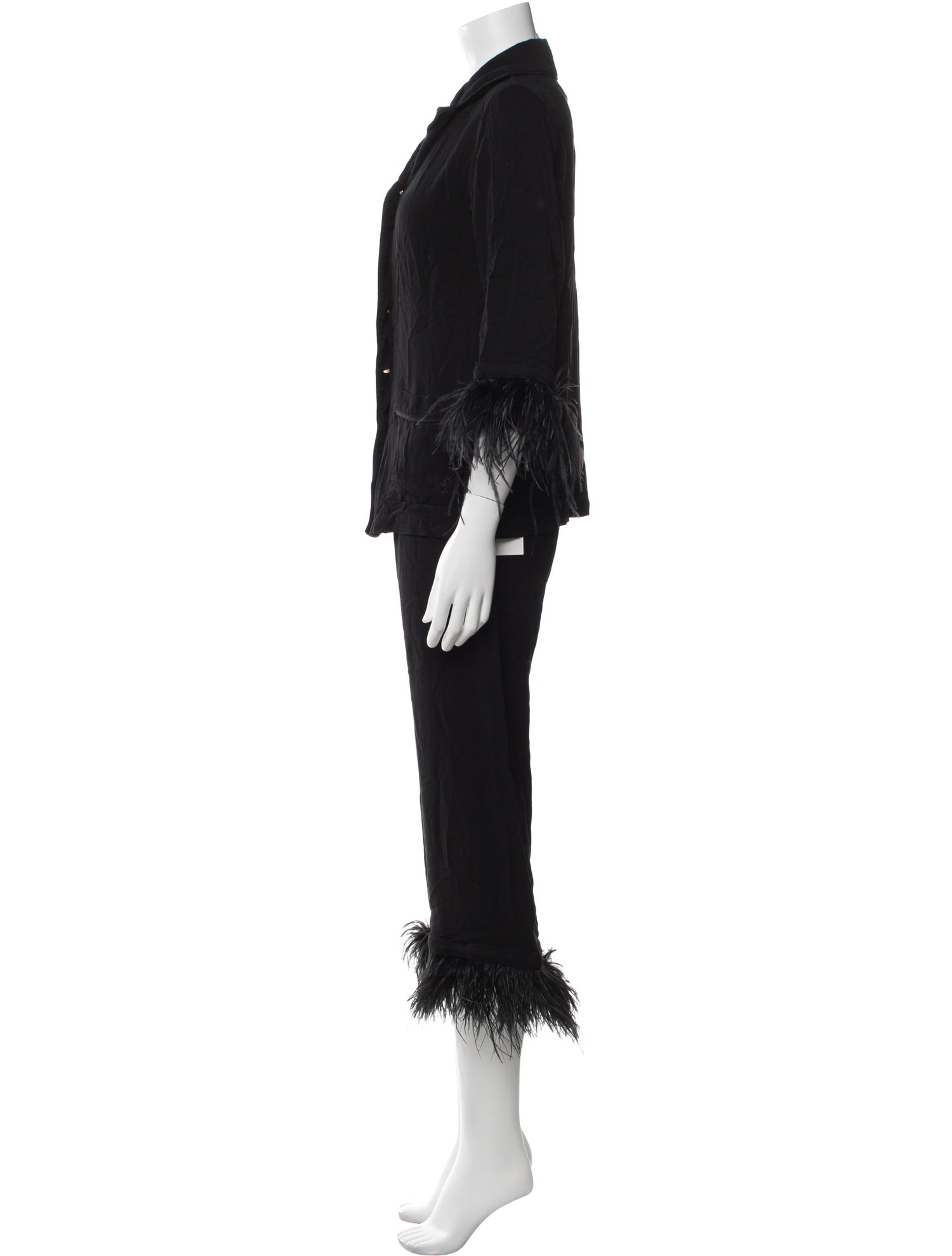 Sleeper Feather Trim Pajamas