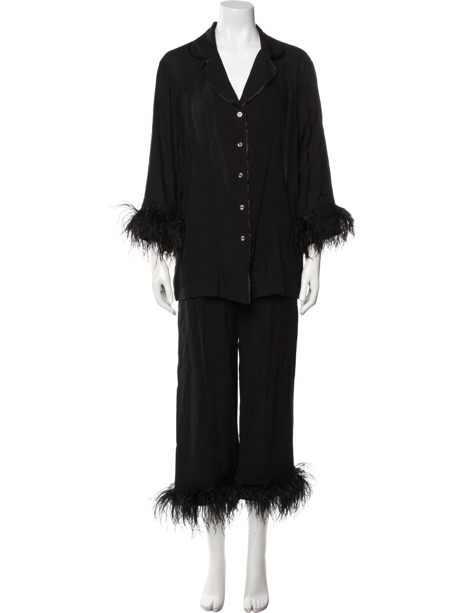 Sleeper Feather Trim Pajamas