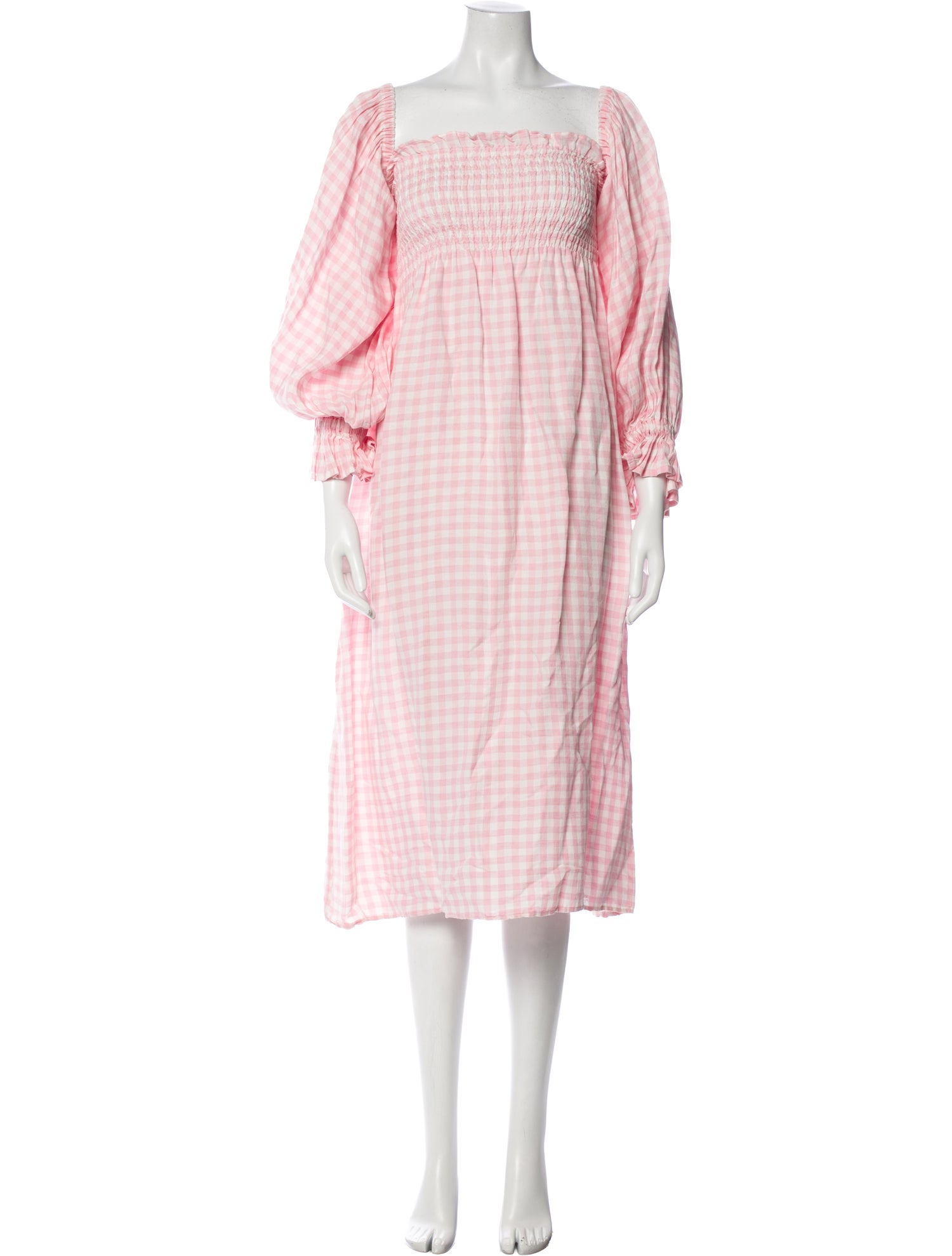 Sleeper Plaid Print Midi Length Dress