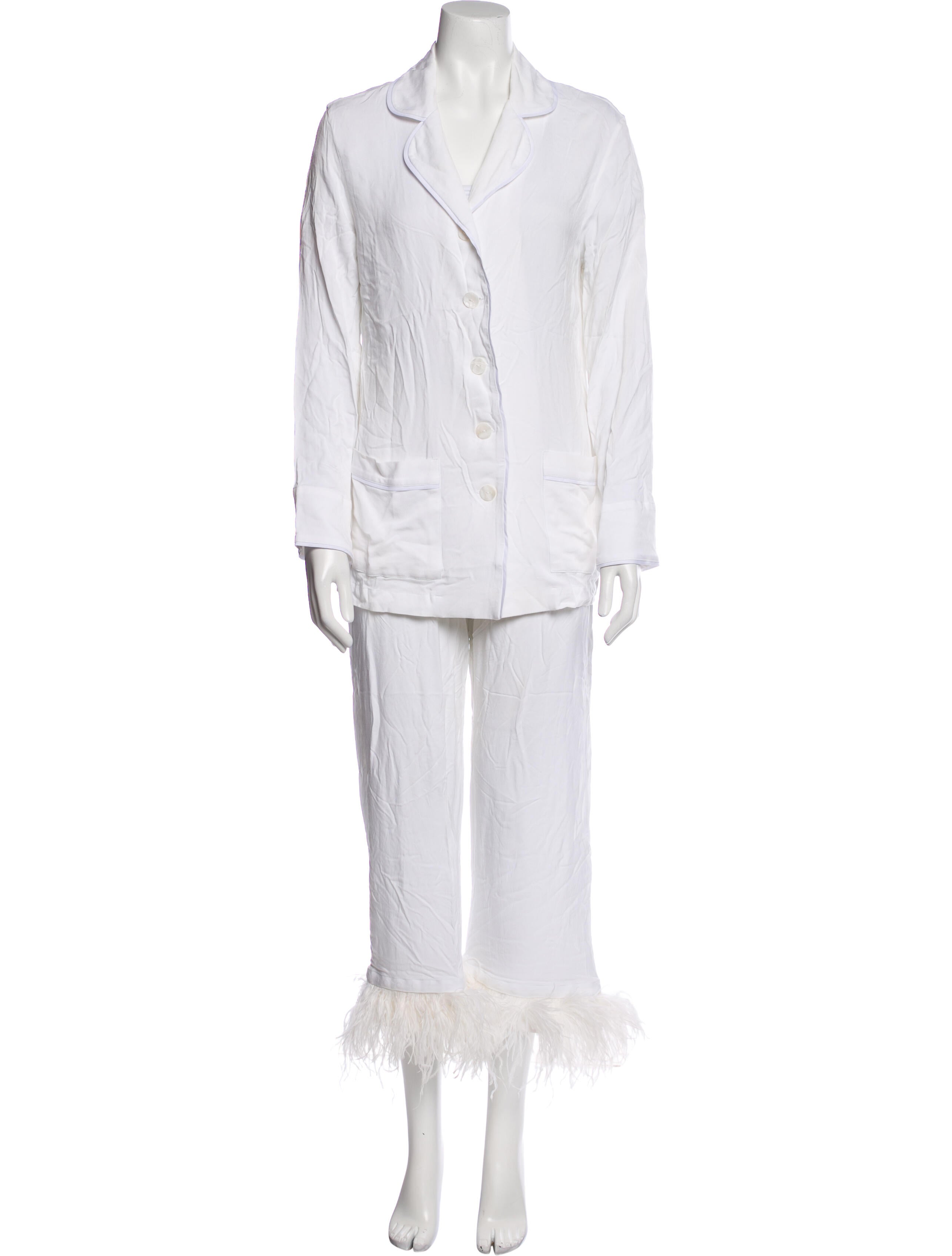Sleeper Feather Trim Pant Set