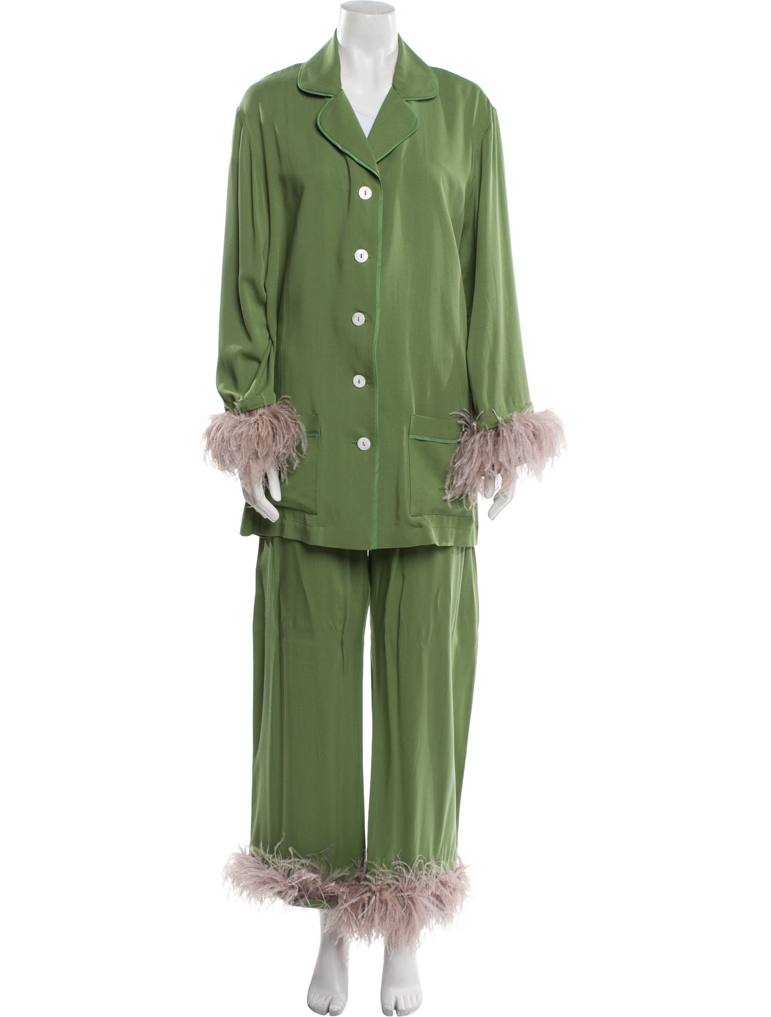 Sleeper Feather Trim Pajamas