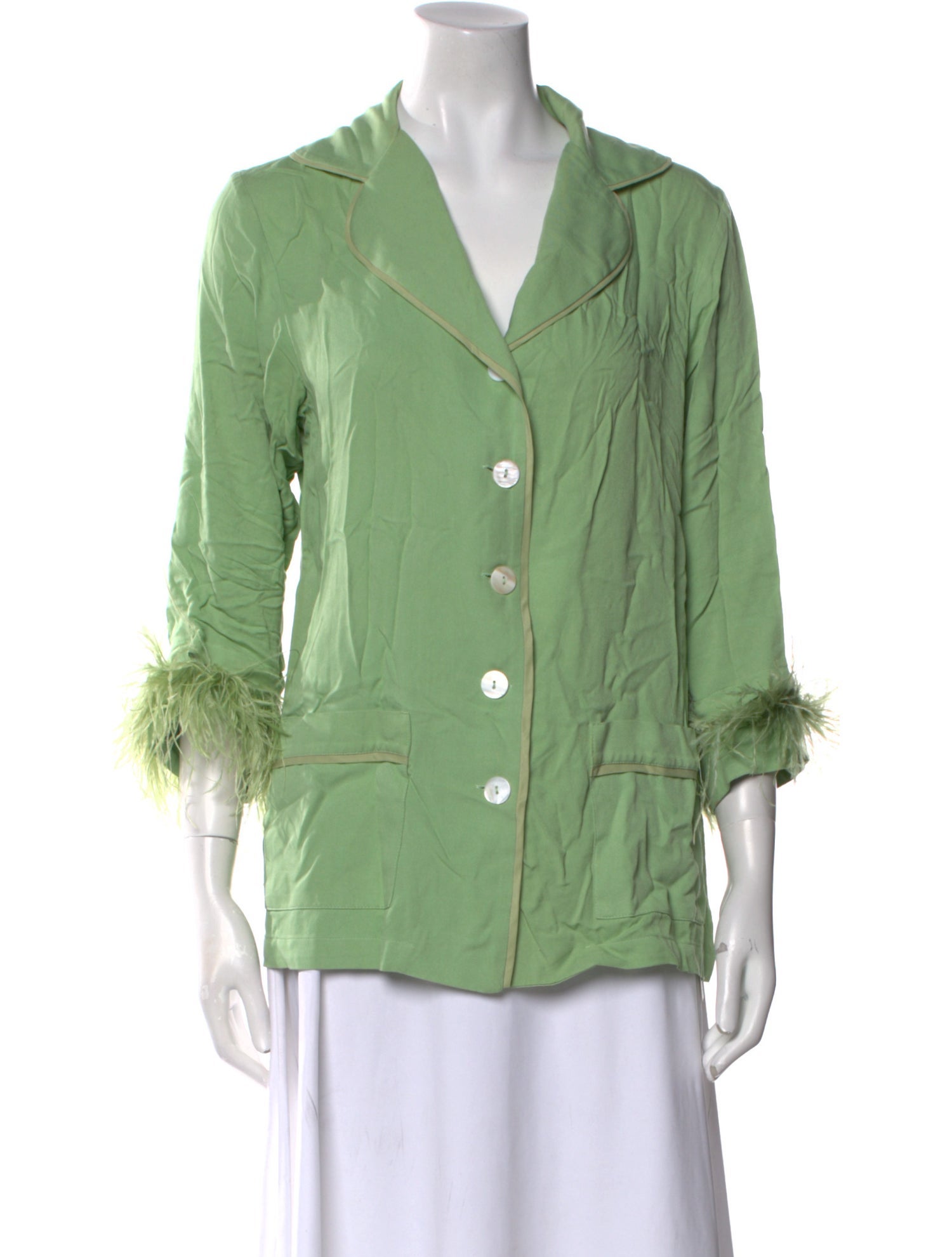 Sleeper Three-Quarter Sleeve Button-Up Top