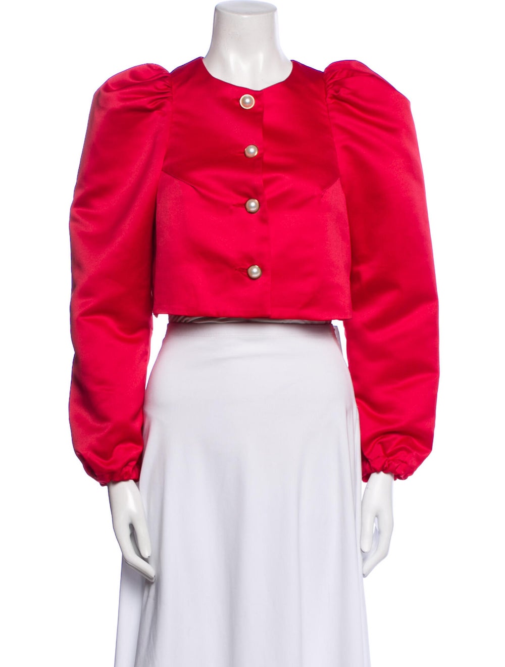 Sleeper Evening Jacket Red Collarless - image 1