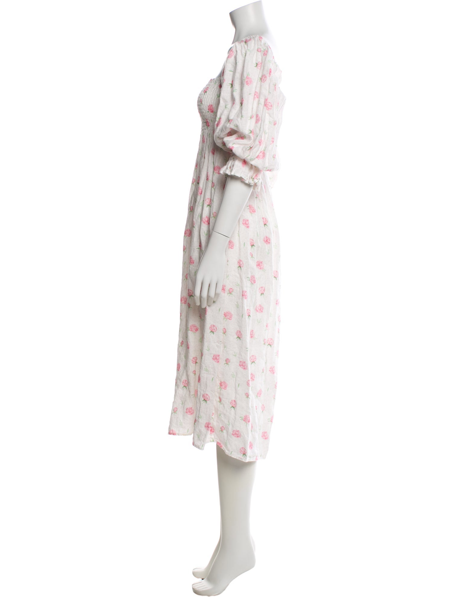 chinese dress ladies Atlanta Linen Dress with Rose Detail in Roses – Sleeper