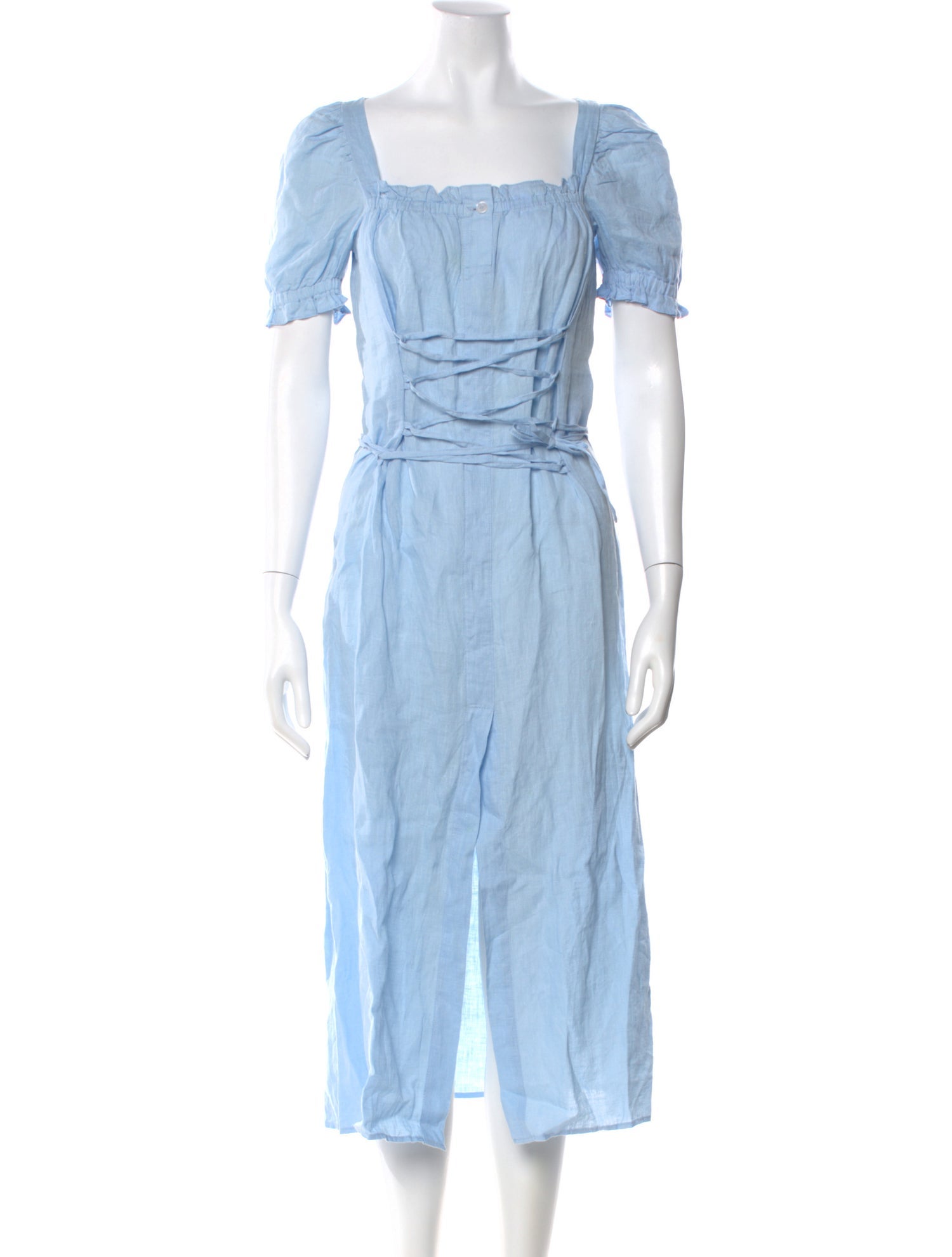 chinese dress ladies Marquise Linen Dress in White Xs / White main image 1