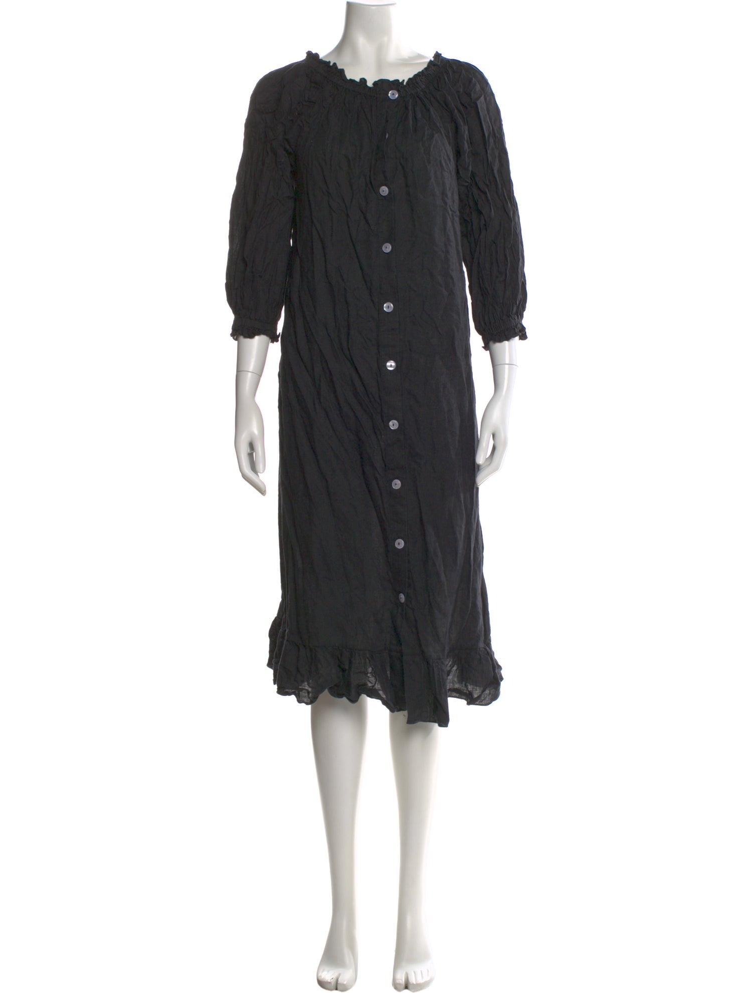 sleeper black linen dress Sleeper Linen Lounge Dress