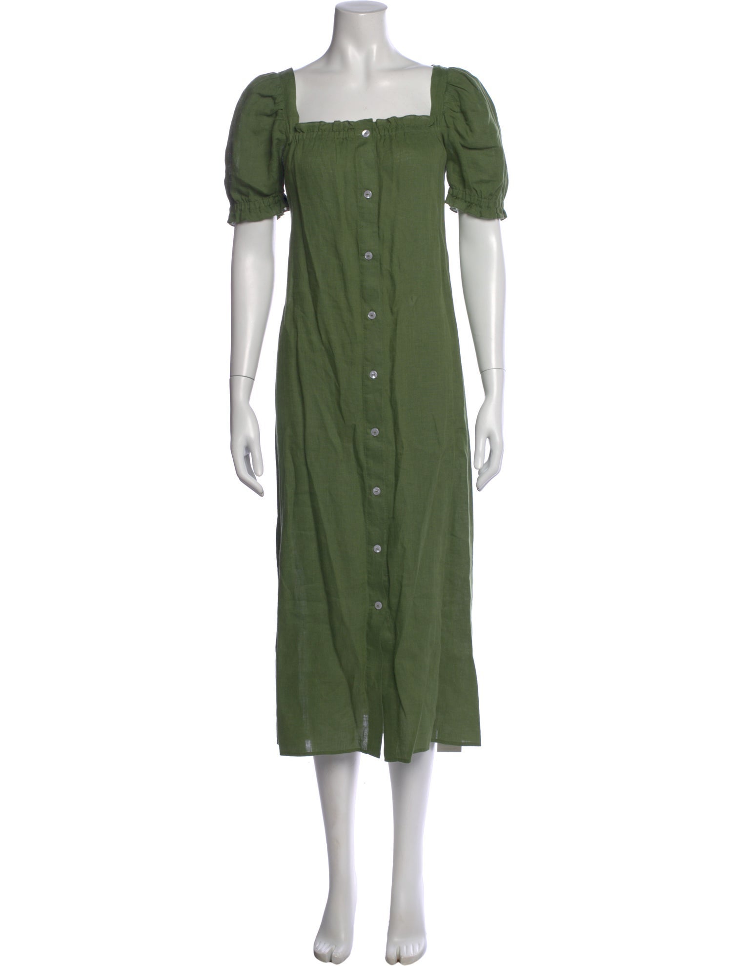 knee length dresses for ladies Rose Garden Floral Applique A-Line Midi Dress White main image 0