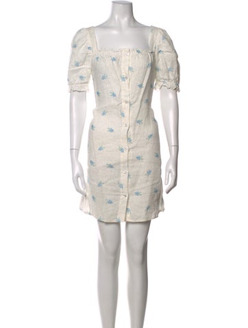 Pre-owned Sleeper Linen Mini Dress In Neutrals