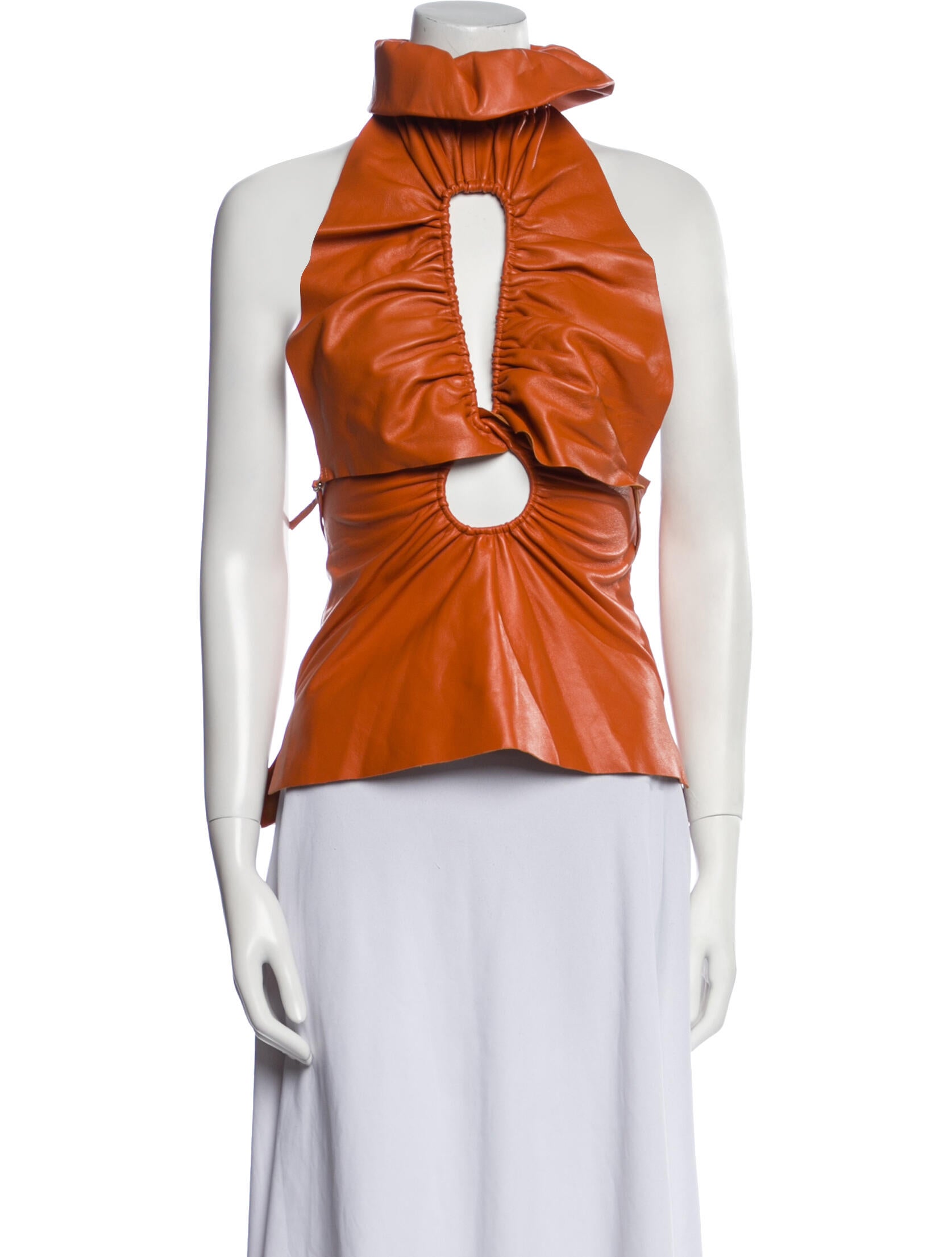 Supriya Lele Leather Turtleneck Top