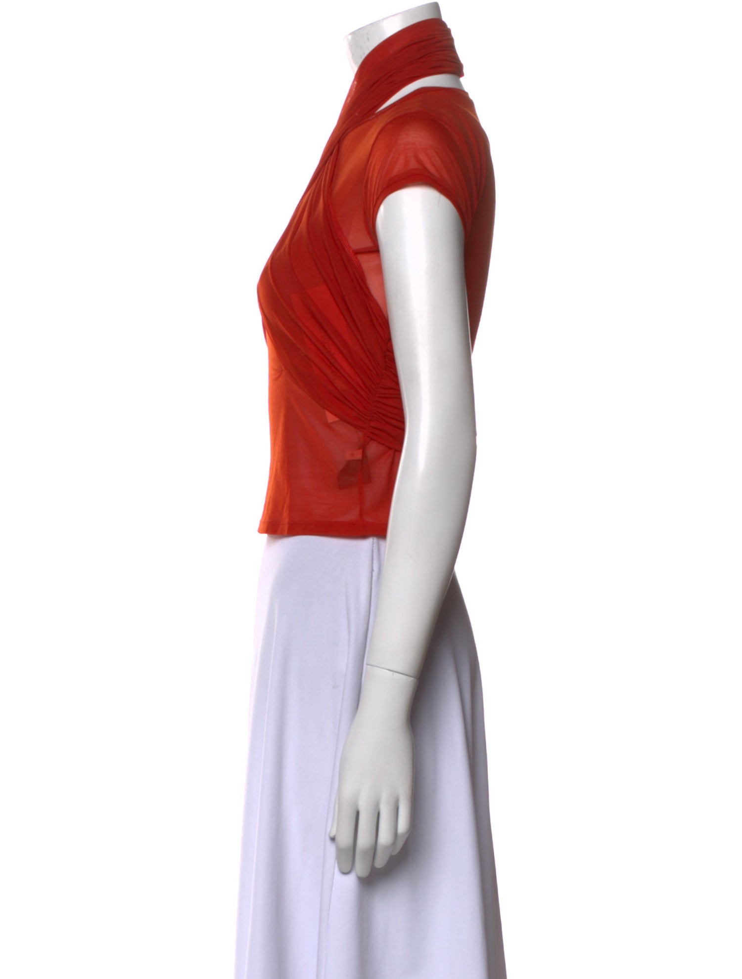 Supriya Lele Cowl Neck Short Sleeve Crop Top