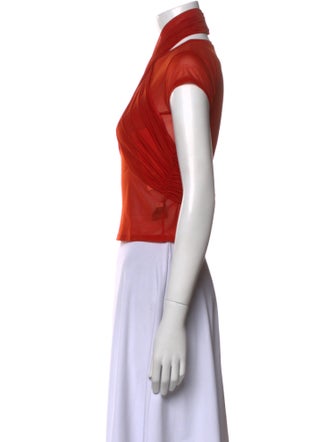 Supriya Lele Cowl Neck Short Sleeve Crop Top