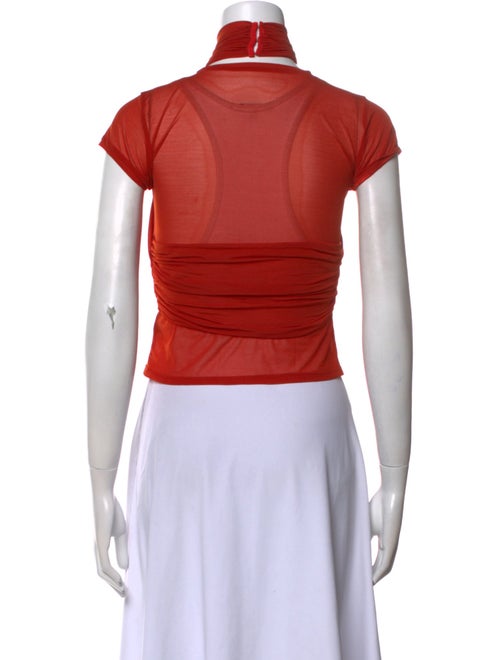 Supriya Lele Cowl Neck Short Sleeve Crop Top