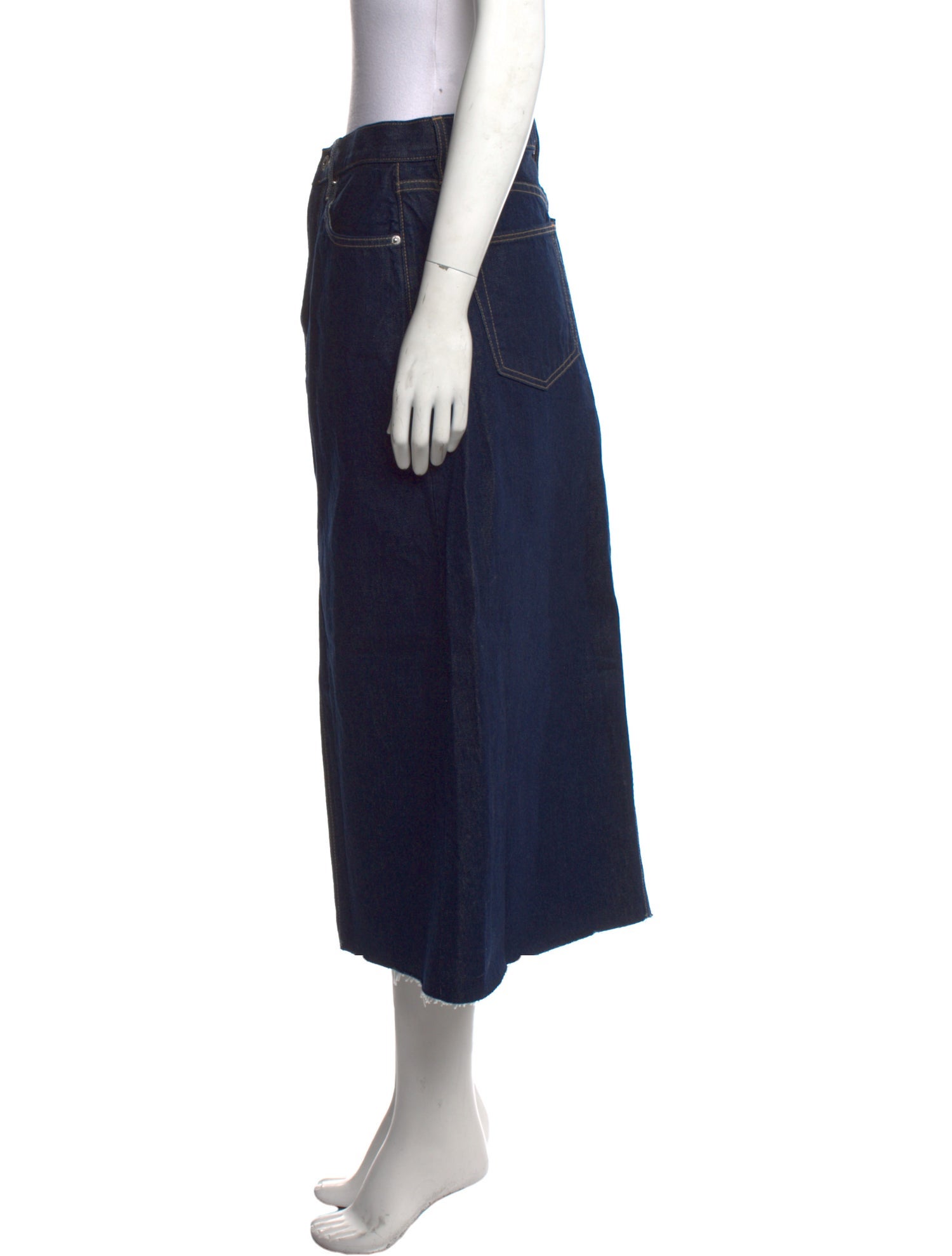 SLVRLAKE Raw-Edge Trim Midi Length Skirt