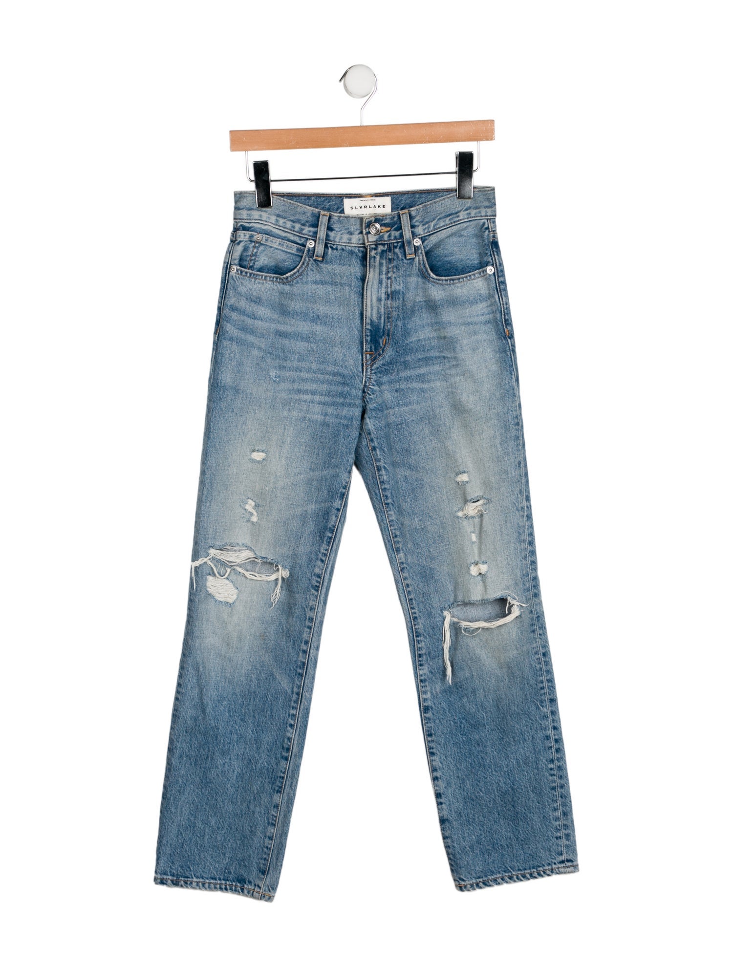 SLVRLAKE Mid-Rise Straight Leg Jeans