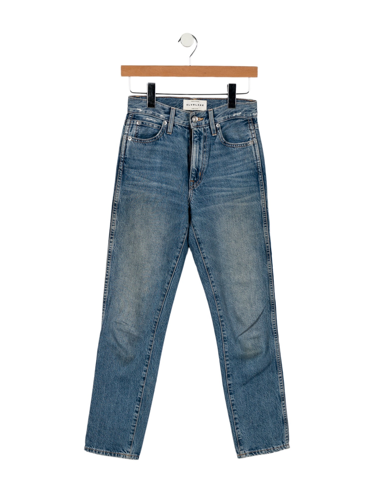 SLVRLAKE Mid-Rise Straight Leg Jeans