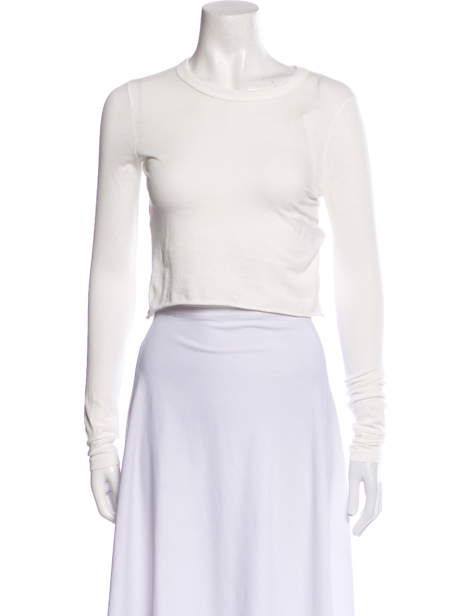 SLVRLAKE Bateau Neckline Long Sleeve Crop Top