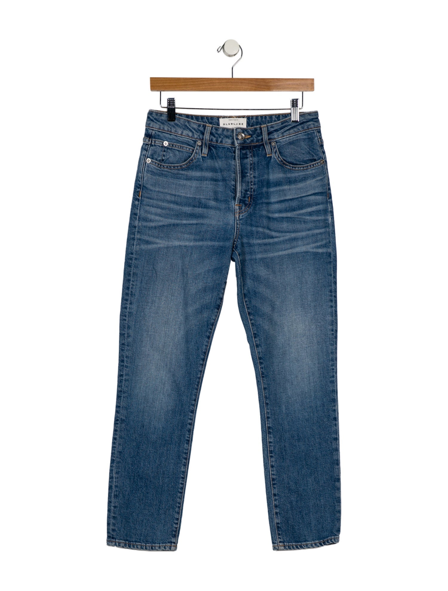 SLVRLAKE Mid-Rise Straight Leg Jeans