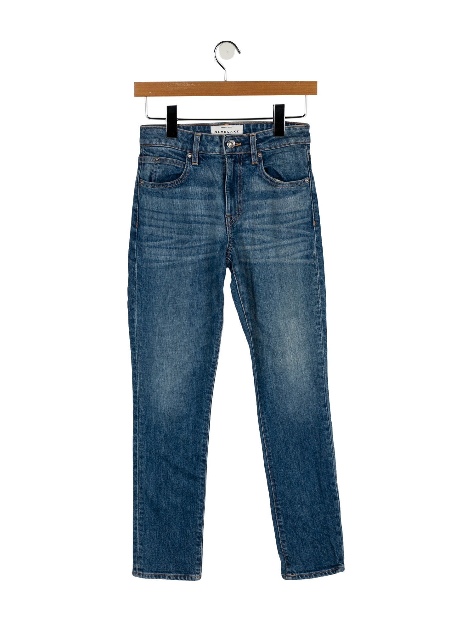 SLVRLAKE Mid-Rise Straight Leg Jeans