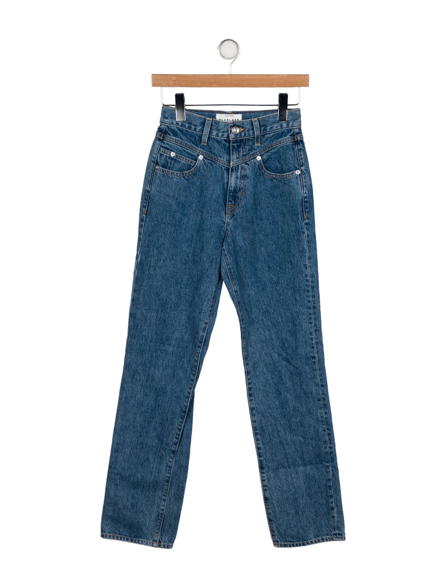 SLVRLAKE Mid-Rise Straight Leg Jeans