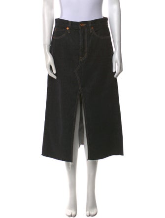 SLVRLAKE Raw-Edge Trim Midi Length Skirt