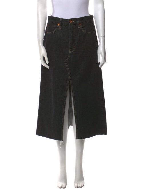 SLVRLAKE Raw-Edge Trim Midi Length Skirt