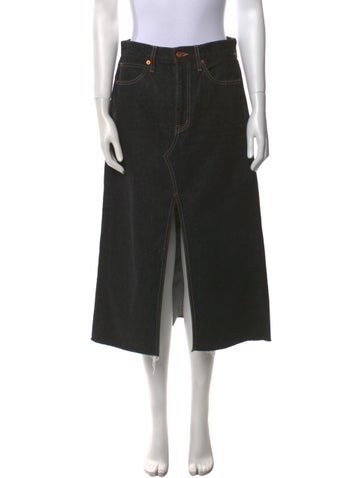 Slvrlake Skirts Raw-Edge Trim Midi Length Skirt S