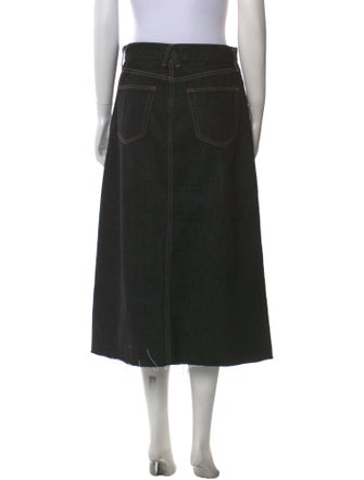 SLVRLAKE Raw-Edge Trim Midi Length Skirt