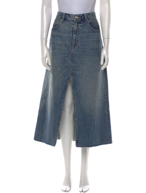 SLVRLAKE Raw-Edge Trim Midi Length Skirt