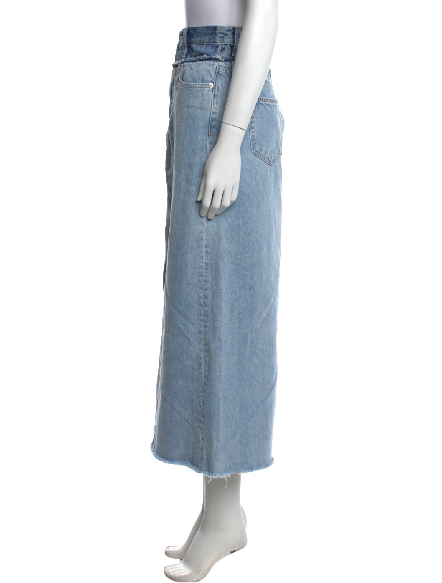 SLVRLAKE Raw-Edge Trim Midi Length Skirt