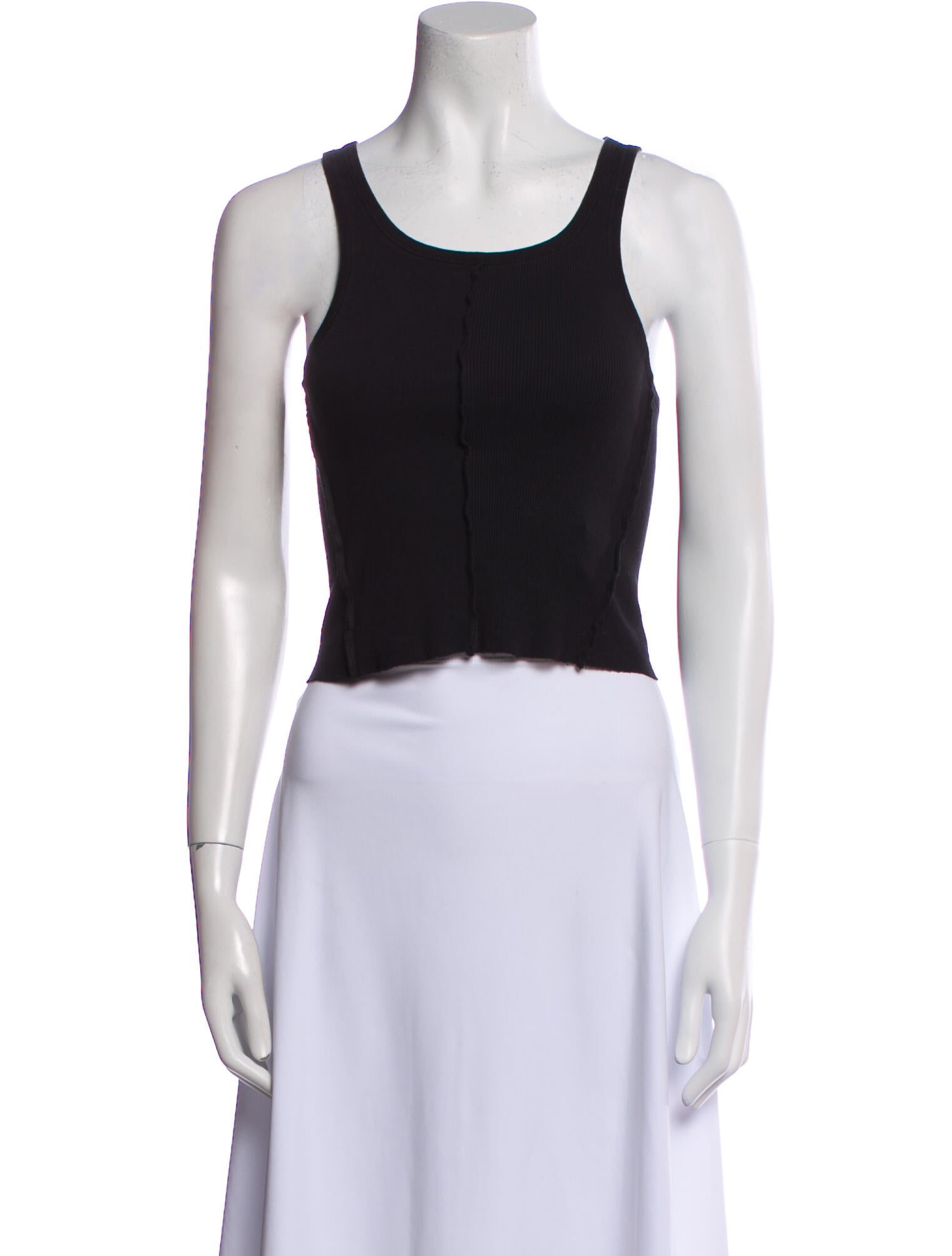 SLVRLAKE Scoop Neck Sleeveless Crop Top