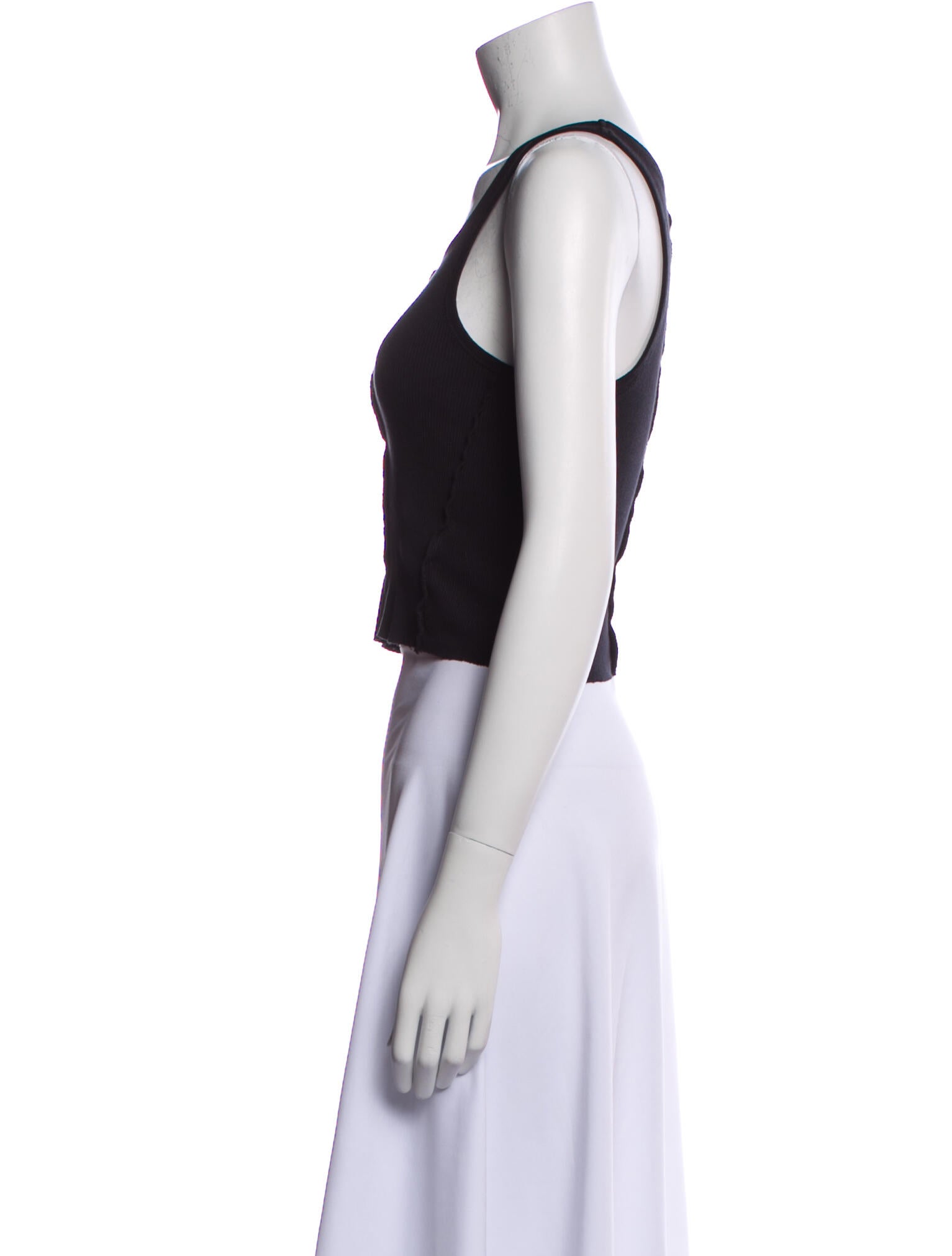 SLVRLAKE Scoop Neck Sleeveless Crop Top