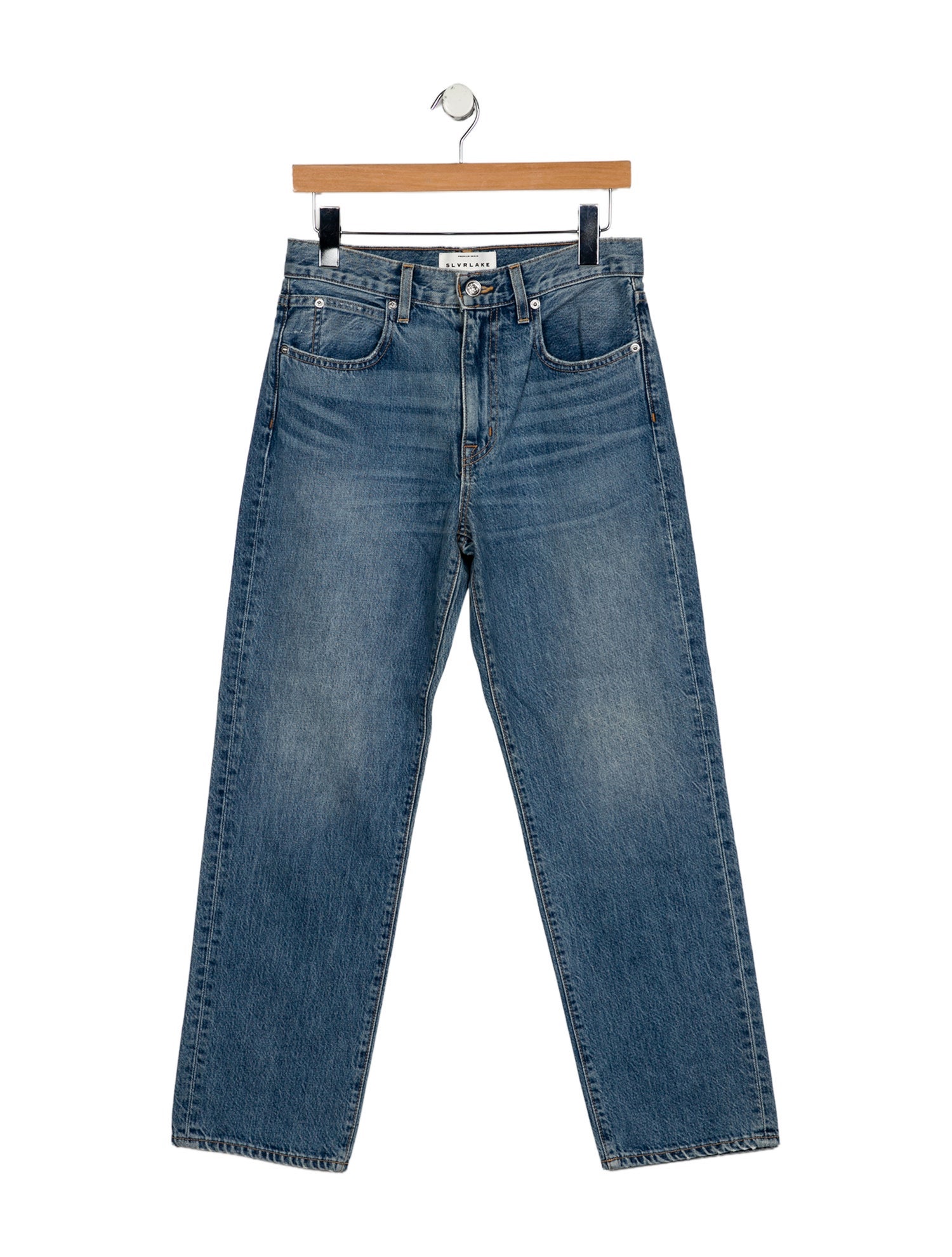 SLVRLAKE Mid-Rise Straight Leg Jeans