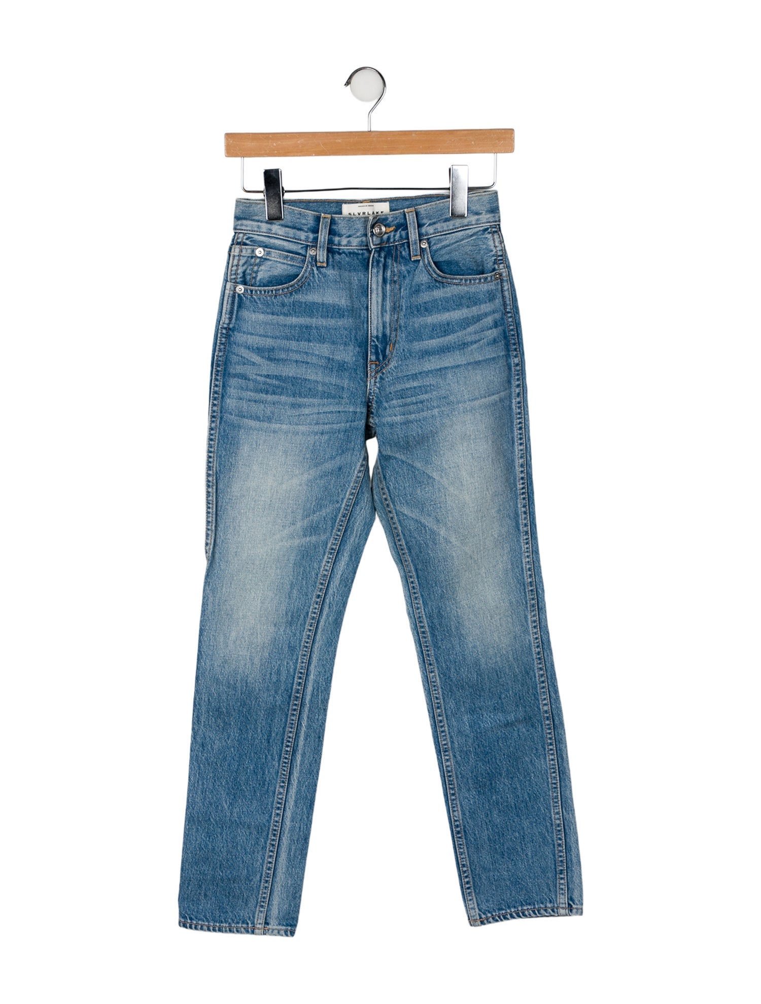 SLVRLAKE Mid-Rise Straight Leg Jeans