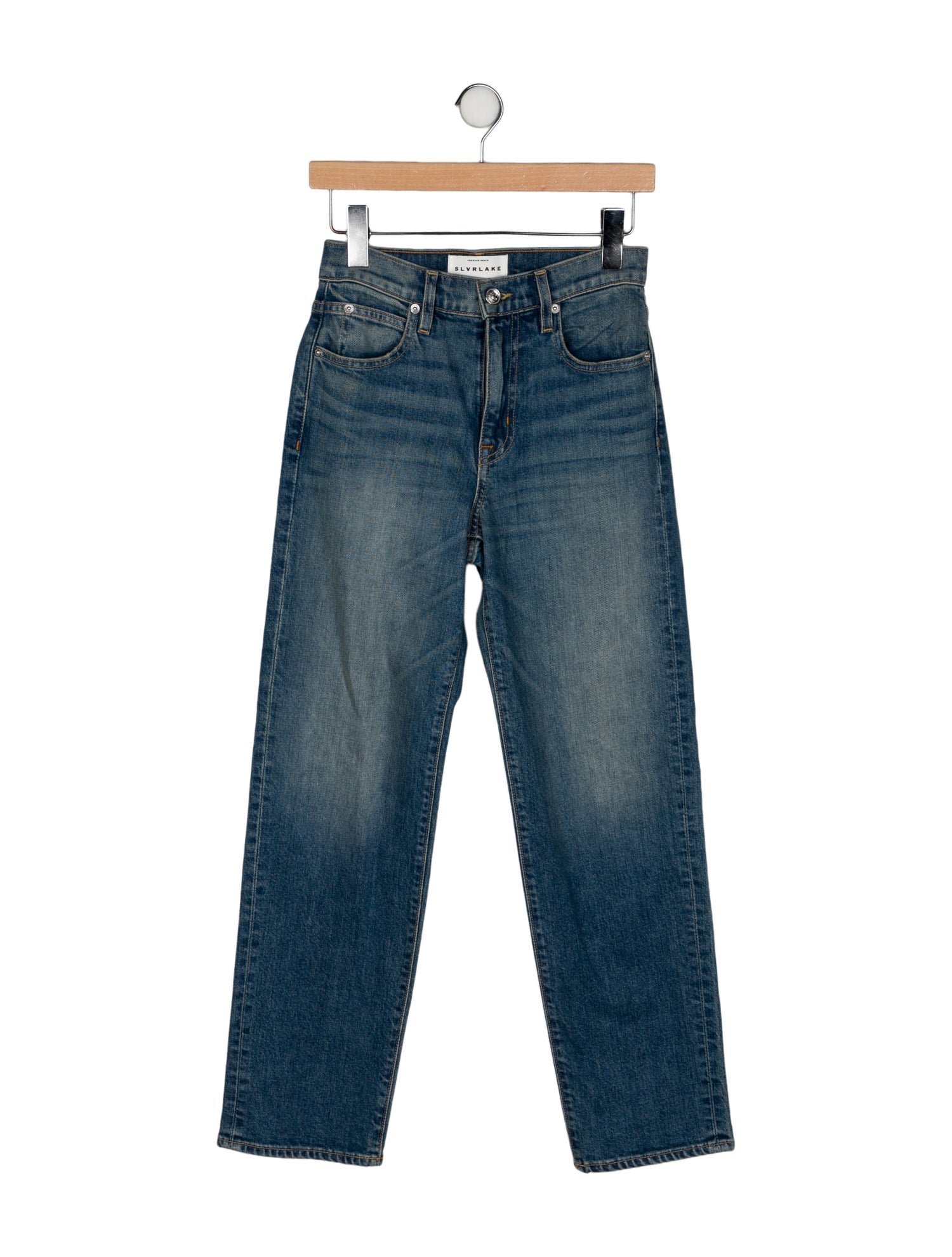 SLVRLAKE Mid-Rise Straight Leg Jeans