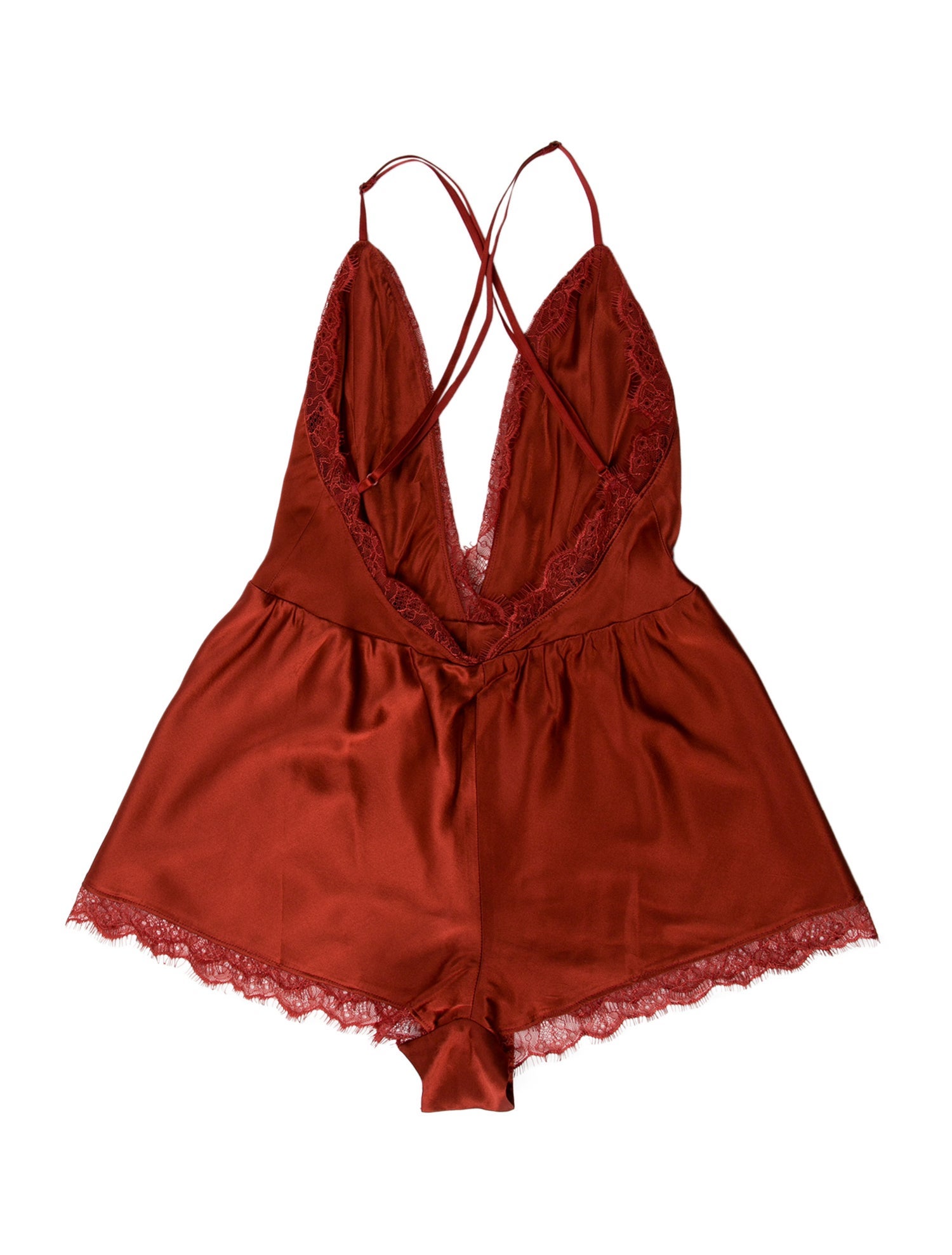 Sleeping with Jacques Silk Lace Trim Embellishment Pajamas