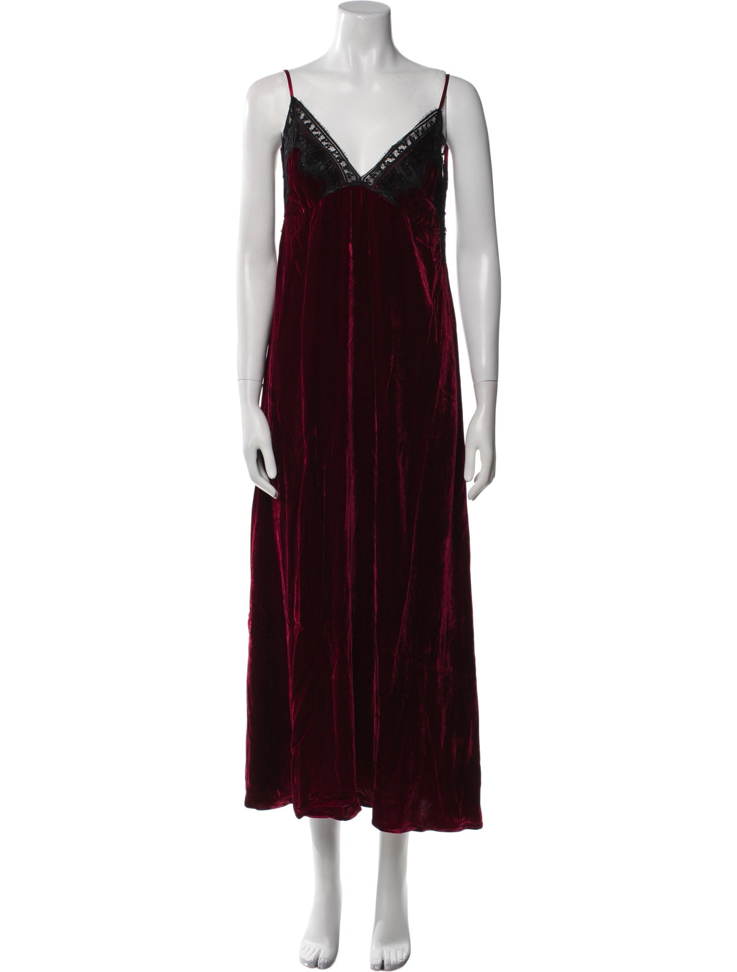 Sleeping with Jacques Velvet Ruffle Embellishment Nightgown w/ Tags