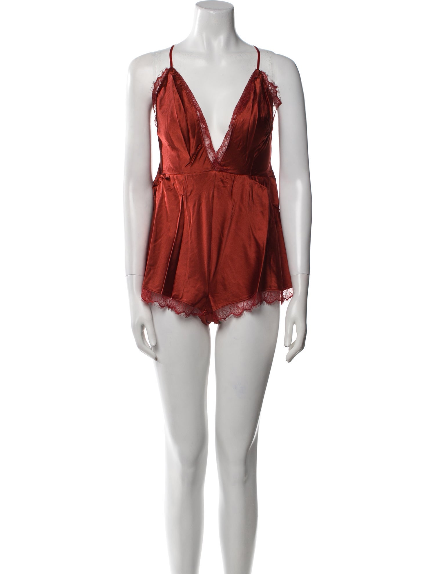 Sleeping with Jacques Silk Lace Trim Embellishment Pajamas w/ Tags