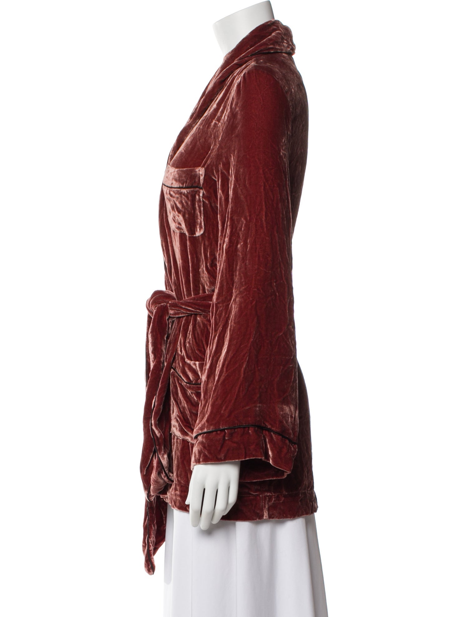 Sleeping with Jacques Silk Grosgrain Trim Robe