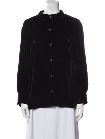 Sablyn Tops Mock Neck Long Sleeve Button-Up Top S