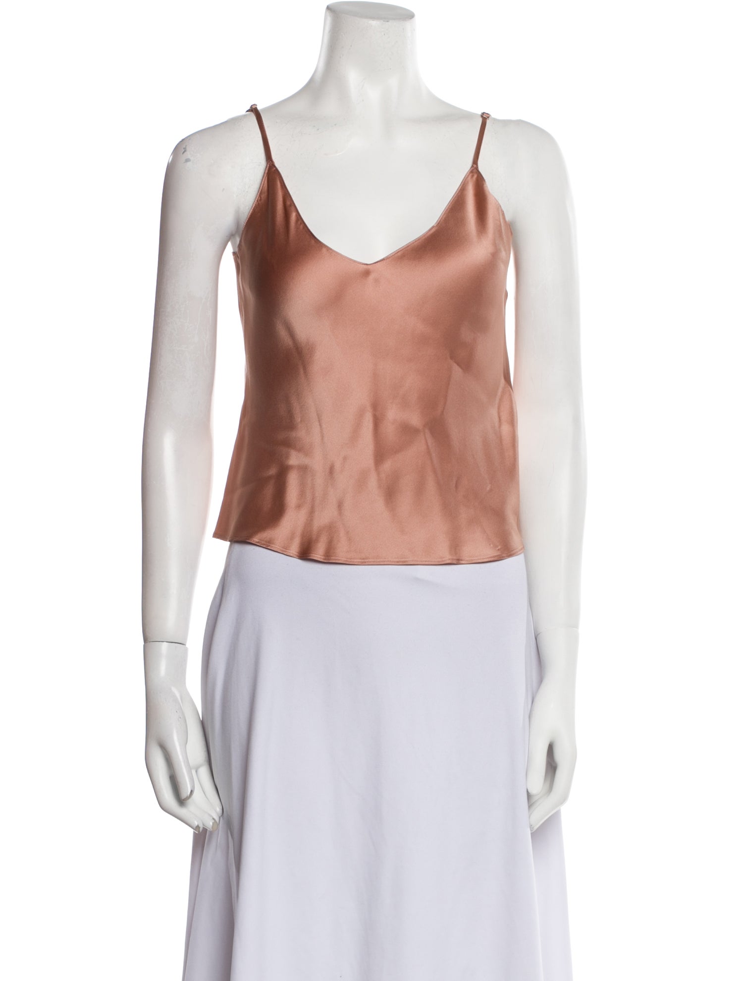 Sablyn Silk V-Neck Crop Top