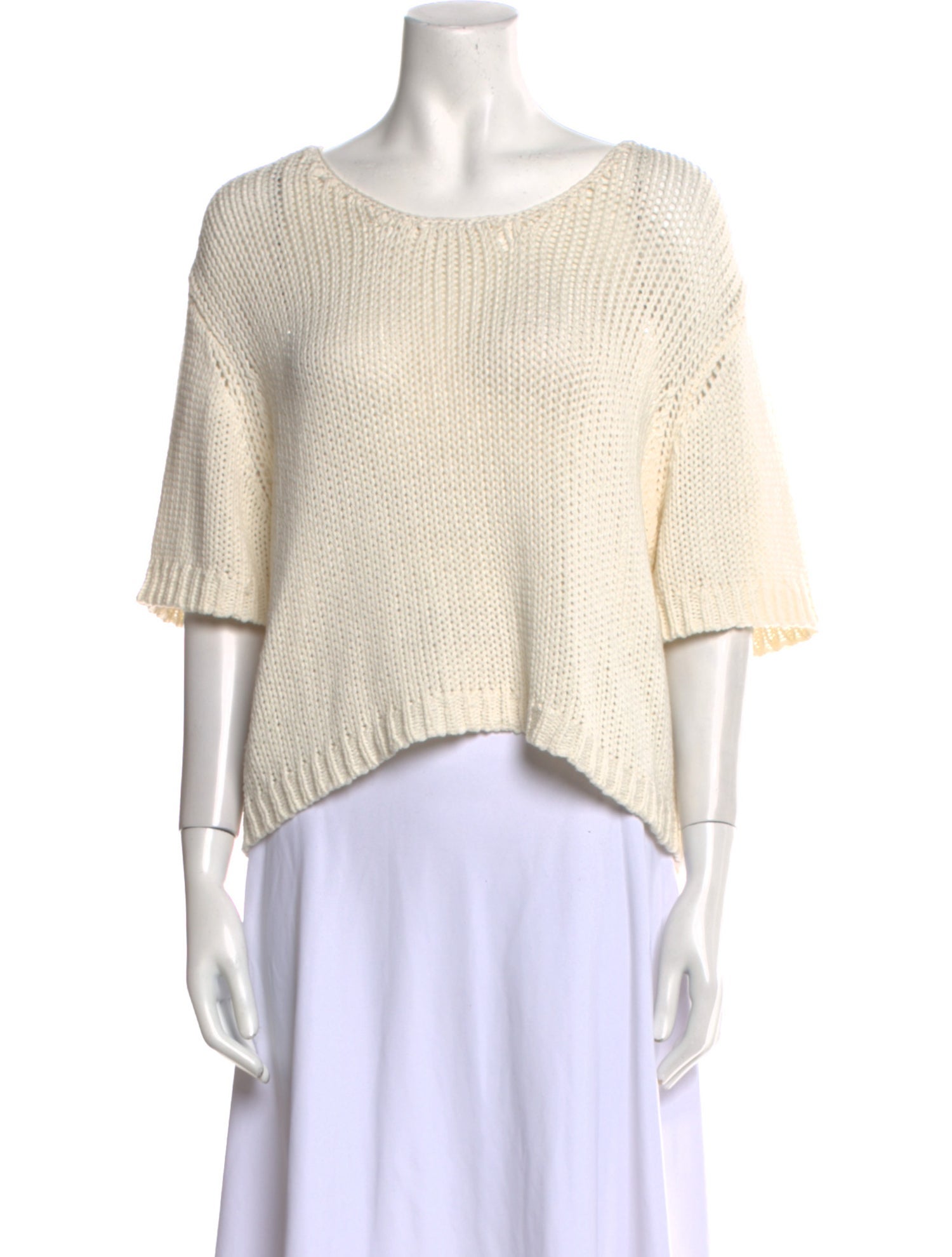 Sablyn Bateau Neckline Short Sleeve Crop Top