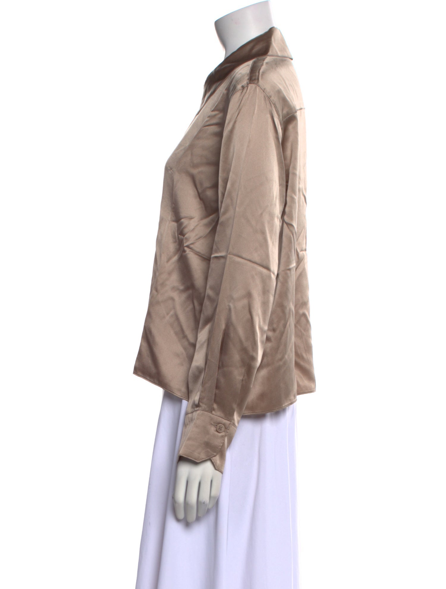 Sablyn Silk Long Sleeve Button-Up Top