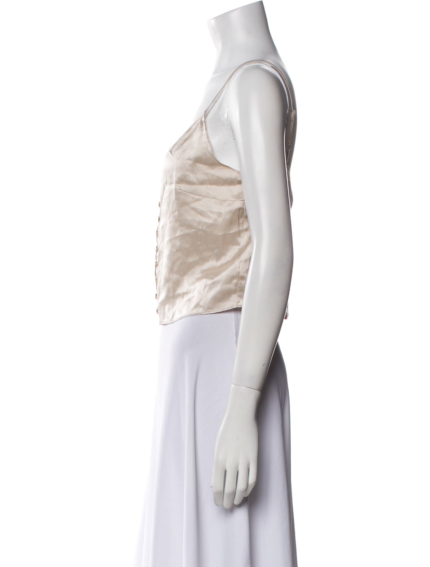 Sablyn Silk V-Neck Crop Top