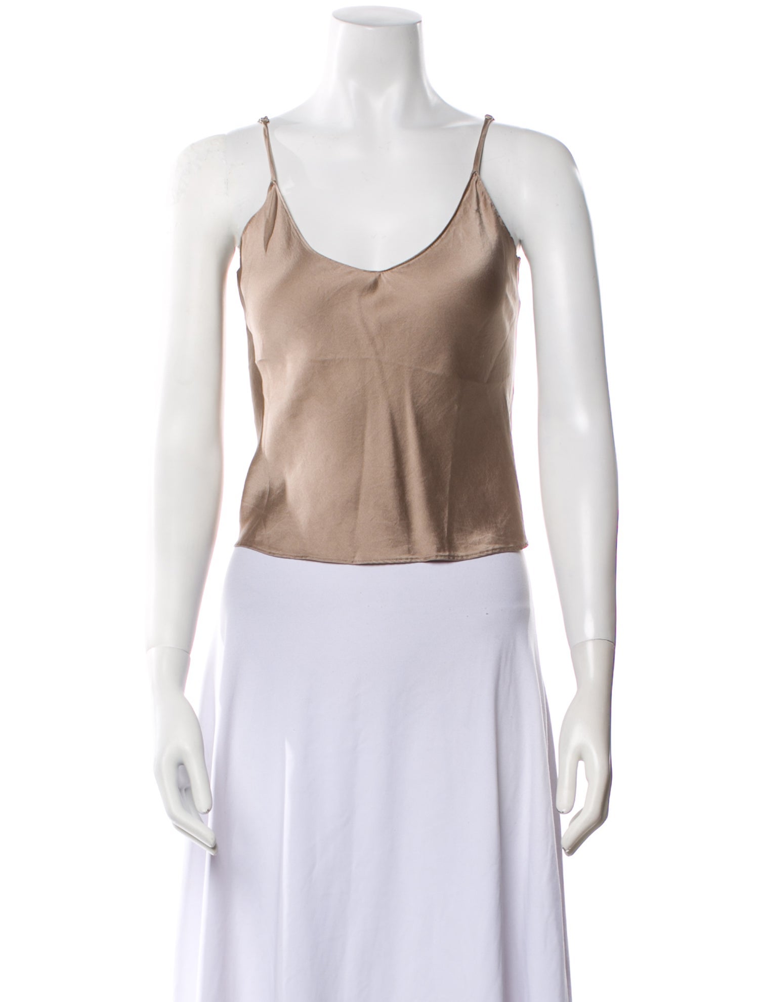 Sablyn Silk Scoop Neck Crop Top